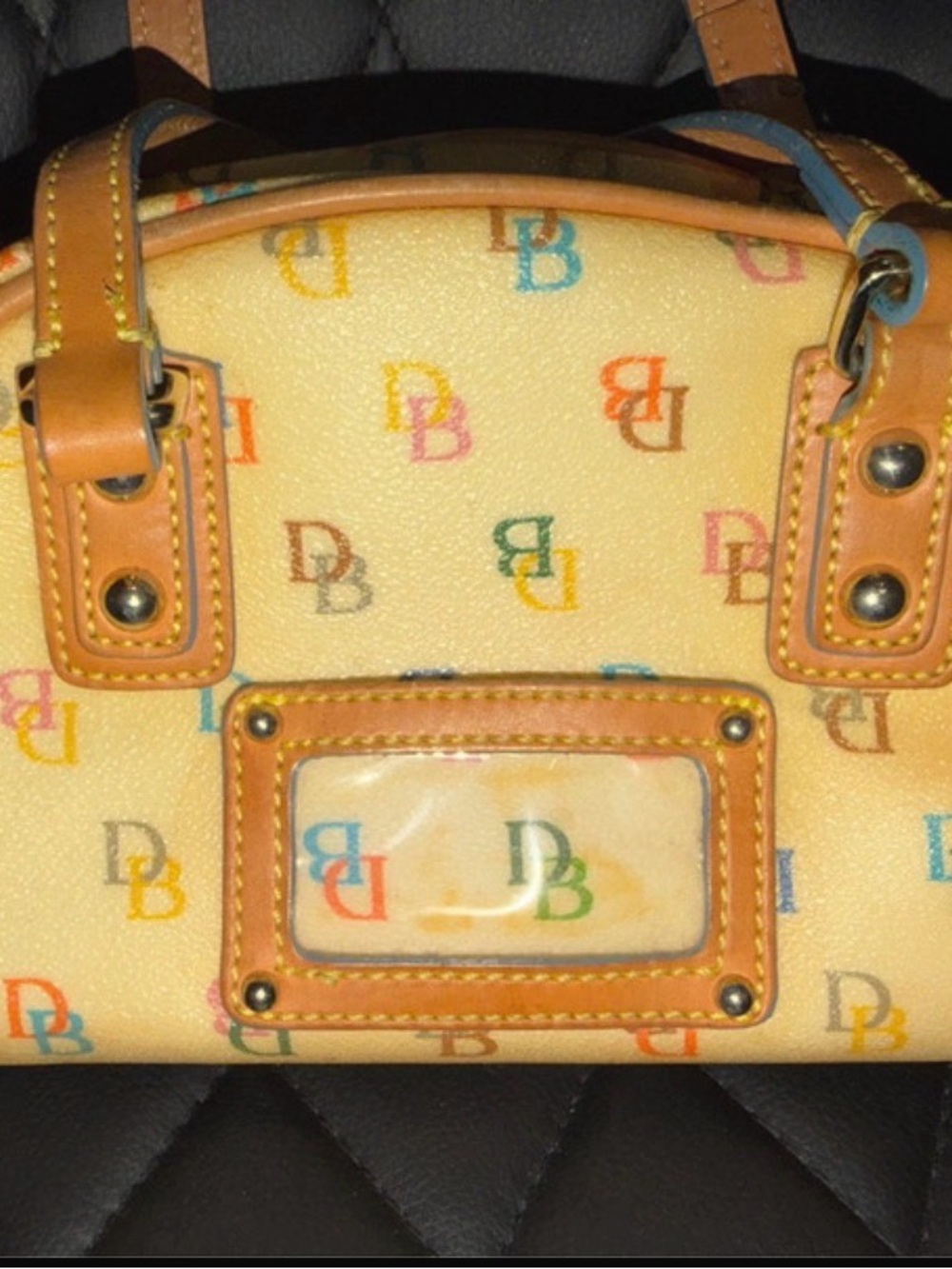 Dooney & Bourke Vintage “It” Y2K Multicolor DB Logo Satchel Top Handle - Picture 10 of 11